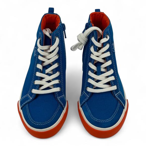 Clarks Club Pop JNR Sneakers – Blue & Orange - Picture 6 of 6
